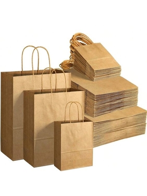 comprar Saco de presente de papel castanho ecológico com fecho auto-aderente online manufacture