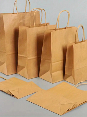 comprar Logotipo personalizado Saco de embalagem de papel leve com fundo quadrado e alça torcida online manufacture