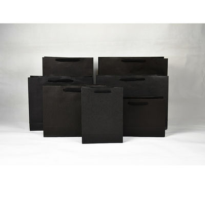 comprar Saco de papel de luxo personalizável Saco de compras preto com alça online manufacture