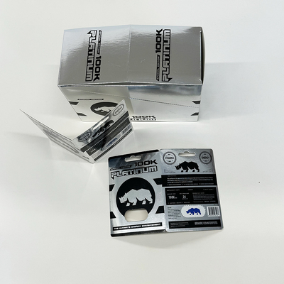 RHINO 69 Enhancement Pill Sliver Caixa de embalagem de cartão personalizada