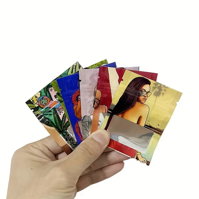 Impressão personalizada 3.5 Mil Zip Lock Mylar pouch para armazenamento de alimentos e lanches