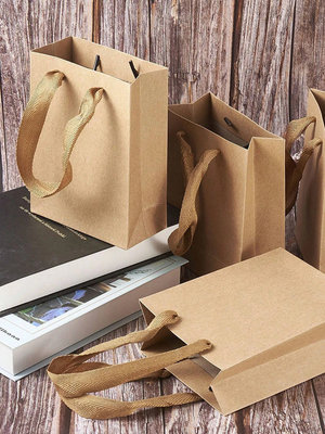Logotipo personalizado Bolsas de presente de papel Mão torcida Para todas as ocasiões Embalagem de calçado / roupas